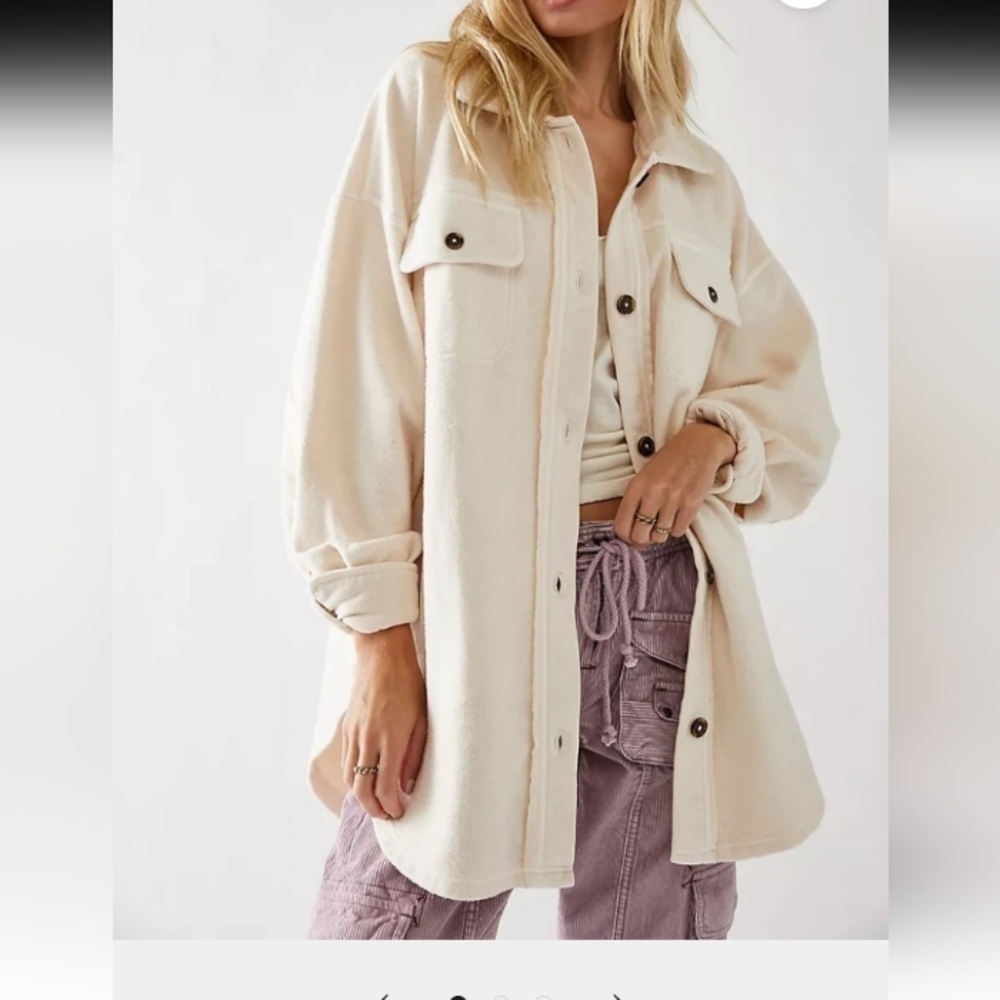 FREE people distressed oversized jacket Sz-L